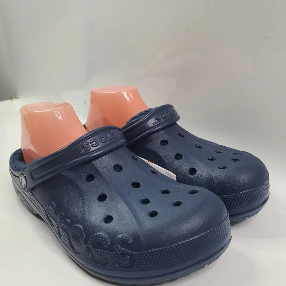 Crocs Men's Navy Baya Lined 205969-463 Adjustable Slip-On Casual‎ Clogs Size 9